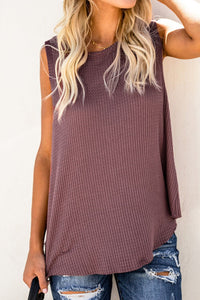 Thumbnail for Waffle Knit Round Neck Tank