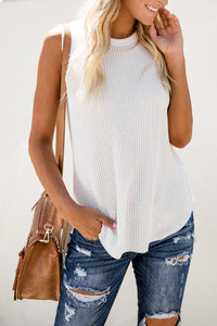 Thumbnail for Waffle Knit Round Neck Tank