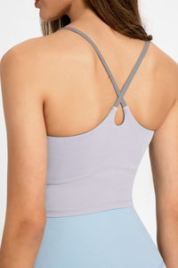 Thumbnail for Crisscross Back Scoop Neck Sports Cami