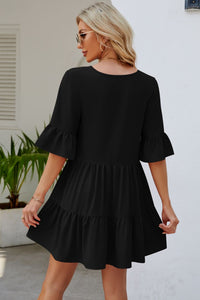 Thumbnail for Tied Flounce Sleeve Mini Dress