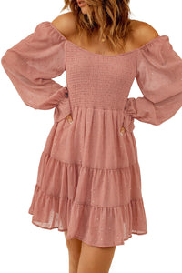 Thumbnail for Smocked Long Flounce Sleeve Tiered Dress