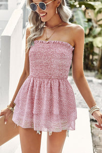 Thumbnail for Leopard Frill Trim Strapless Blouse - MiaMore | Luxary Classic Charm