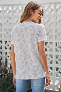 Thumbnail for Leopard GOOD VIBES Cuffed Tee Shirt - MiaMore | Luxary Classic Charm