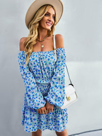 Thumbnail for Floral Smocked Off-Shoulder Ruffled Dress