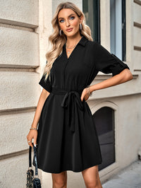 Thumbnail for Johnny Collar Tie Belt Dress