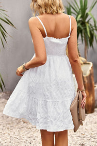 Thumbnail for Spaghetti Strap Ruched Ruffle Hem Dress