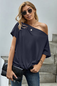 Thumbnail for One Shoulder Tee Shirt - MiaMore | Luxary Classic Charm