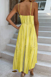 Thumbnail for Printed Surplice Adjustable Spaghetti Strap Maxi Dress
