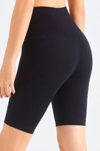 Thumbnail for Feel Like Skin Elastic Waistband Pocket Biker Shorts
