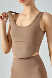 Thumbnail for Cutout Curved Hem Sports Tank