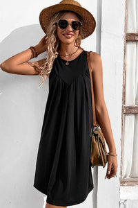 Thumbnail for Round Neck Sleeveless Mini Dress