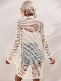 Thumbnail for Openwork Open Front Longline Cover Up