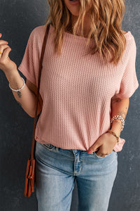 Thumbnail for Boat Neck Waffle-Knit Top - MiaMore | Luxary Classic Charm