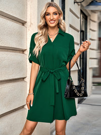 Thumbnail for Johnny Collar Tie Belt Dress