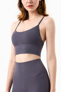 Thumbnail for Breathable Racerback Halter Neck Sports Bra