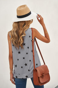 Thumbnail for Star Print Tank with Slits