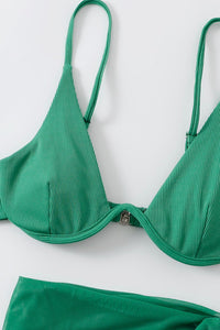 Thumbnail for Ribbed High Cut Three-Piece Swim Set