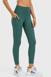Thumbnail for High Rise Yoga Leggings with Side Pocket