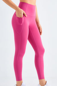 Thumbnail for Highly Stretchy Elastic Waistband Pocket Yoga Leggings