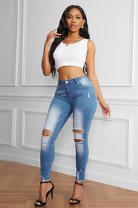 Thumbnail for Faded Mid High Rise Jeans