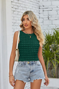 Thumbnail for Textured Round Neck Tank