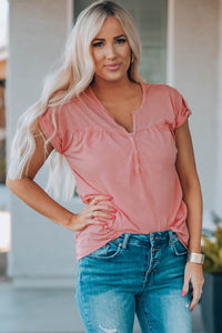 Thumbnail for Women Buttoned Roll-Tab Sleeve Tee Shirt - MiaMore | Luxary Classic Charm