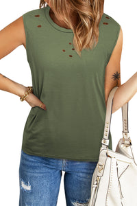 Thumbnail for Distressed Round Neck Tank