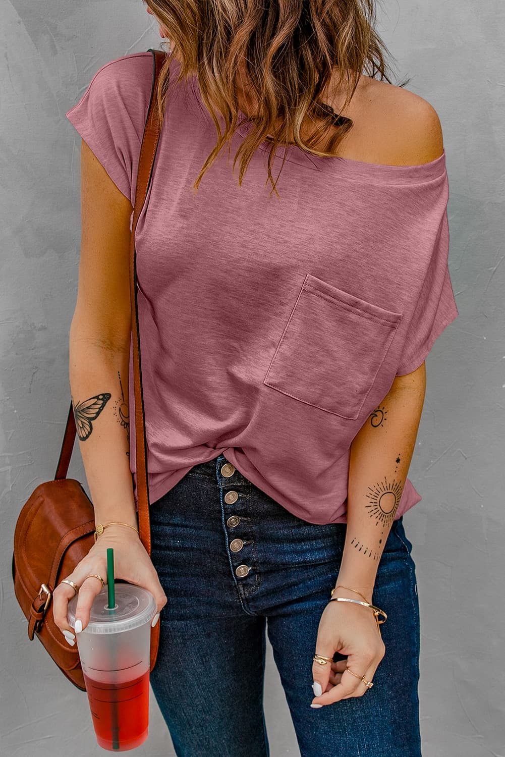 Capped Sleeve Round Neck T-Shirt - MiaMore | Luxary Classic Charm