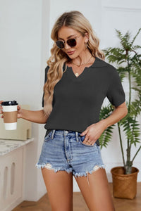 Thumbnail for Johnny Collar Short Sleeve Knit Top