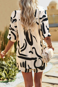 Thumbnail for Printed Dropped Shoulder Shirt and Shorts Set
