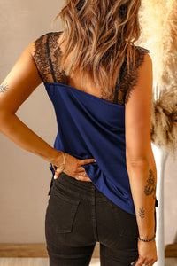 Thumbnail for Eyelash Trim Spliced Lace Tank