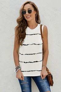 Thumbnail for Striped Round Neck Tank