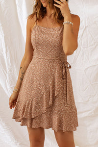 Thumbnail for Ditsy Floral Smocked Spaghetti Strap Dress