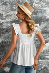 Thumbnail for Ruffled Square Neck Babydoll Blouse
