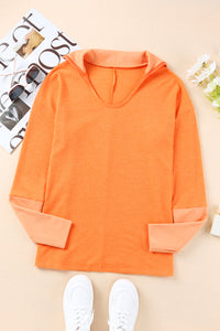 Thumbnail for Waffle-Knit Slit Drop Shoulder Top