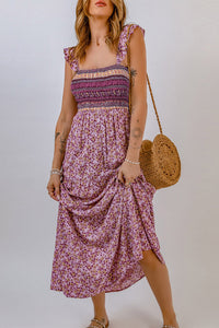 Thumbnail for Floral Square Neck Maxi Dress