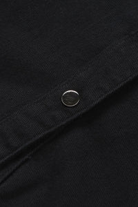 Thumbnail for Frayed Trim Snap Down Denim Jacket