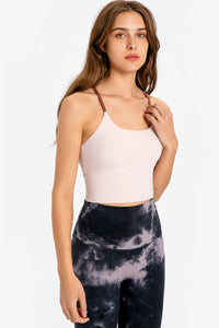 Thumbnail for Crisscross Back Scoop Neck Sports Cami