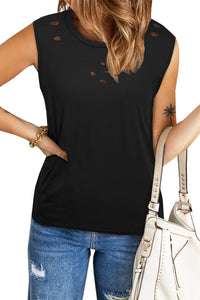 Thumbnail for Distressed Round Neck Tank