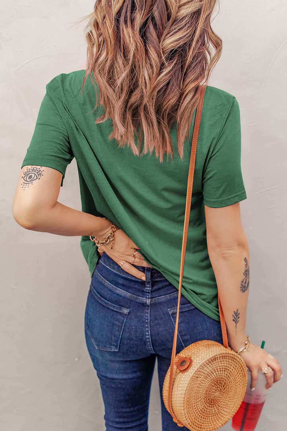 Distressed Short Sleeve Round Neck Tee - MiaMore | Luxary Classic Charm
