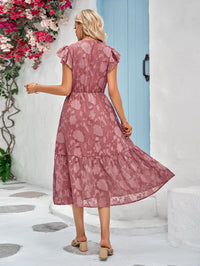 Thumbnail for Floral Surplice Flutter Sleeve Dress