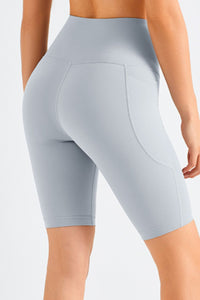 Thumbnail for Feel Like Skin Elastic Waistband Pocket Biker Shorts