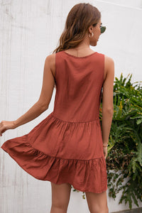 Thumbnail for Tassel Tie Lace Trim Sleeveless Dress