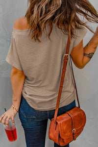 Thumbnail for Capped Sleeve Round Neck T-Shirt - MiaMore | Luxary Classic Charm
