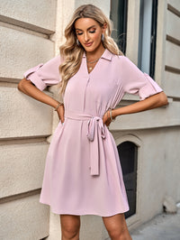 Thumbnail for Johnny Collar Tie Belt Dress