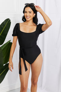 Thumbnail for Marina West Swim Salty Air Puff Sleeve One-Piece in Black