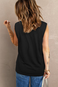 Thumbnail for Distressed Round Neck Tank