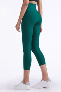 Thumbnail for Feel Like Skin Elastic Waistband Cropped Yoga Leggings