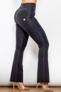 Thumbnail for Zip Detail Flare Long Jeans