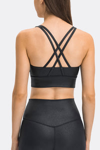 Thumbnail for Crisscross Strappy Back Sports Bra